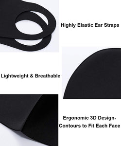 Masks - Ice Cooling Microfibre Washable 3D Face Mask (3pcs) Black