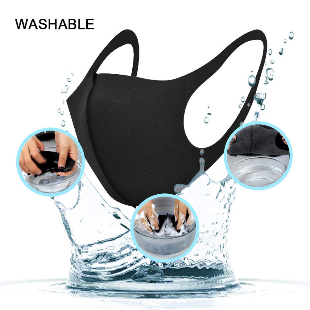 Masks - Ice Cooling Microfibre Washable 3D Face Mask (3pcs) Black