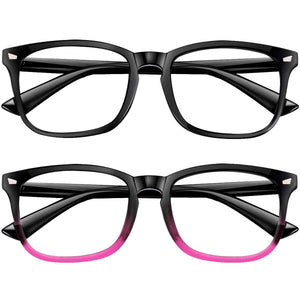 Glasses: Anti-Blue Light Classic Colourful Fashion 2 Pack