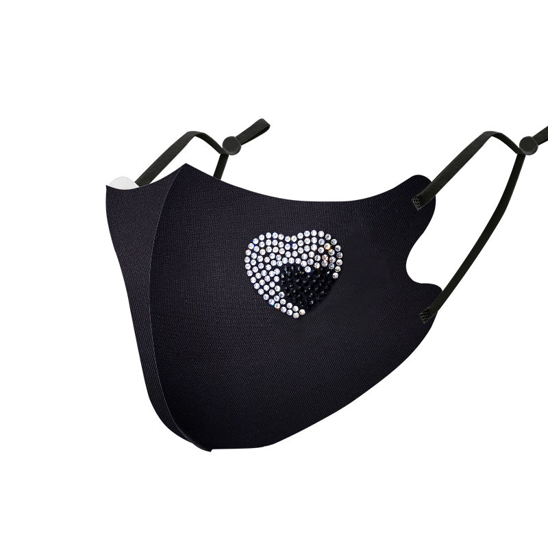 Masks: Ice Cooling Microfibre Sparkling Rhinestone 3D Mask - Heart V3