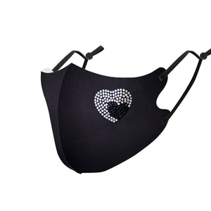 Masks: Ice Cooling Microfibre Sparkling Rhinestone 3D Mask - Heart V3