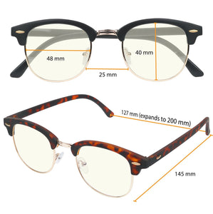 Glasses: Anti-Blue Light Classic Half Rim Optical Frame