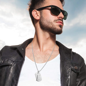 Jewellery: Christian Prayer Tag with Cross Pendant Necklace