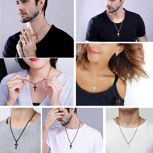 Jewellery: Christian Collection Engraved Stainless Steel Unique Cross Necklace