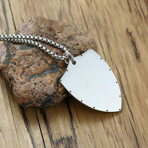 Jewellery: Christian Armour of God Stainless Steel Shield Cross Pendant Necklace
