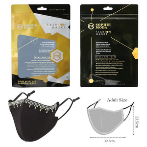 Masks: Ice Cooling Microfibre Sparkling Rhinestone 3D Face Mask (2pcs) - Rain V2