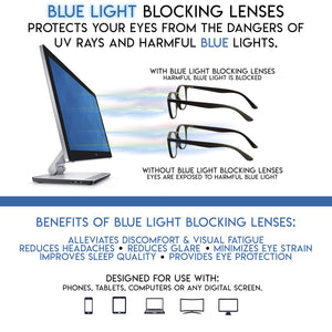 Glasses: Anti-Blue Light Classic Half Rim Optical Frame