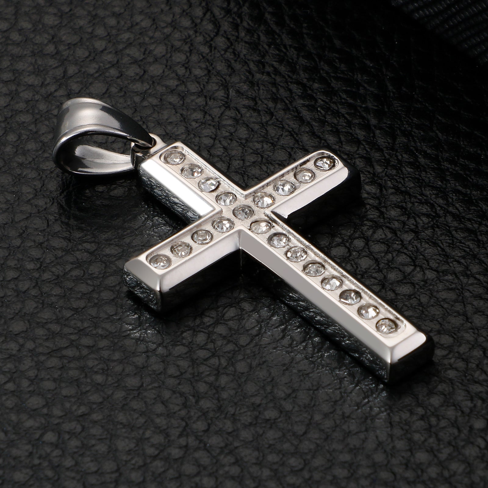 Jewellery: Faith Zirconia Cross Necklace - Pendant With Chain