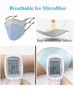 Masks: Ice Cooling Microfibre Sparkling Rhinestone 3D Face Mask (2pcs) - Rain V2