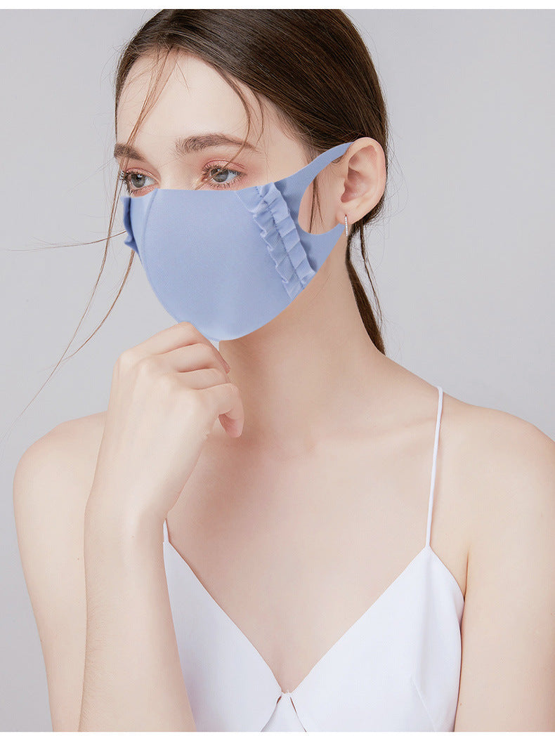 Mask: Ice Cooling Microfibre Ruche Edge Face Masks (3pcs)