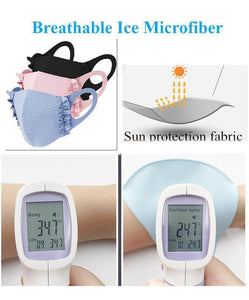 Mask: Ice Cooling Microfibre Ruche Edge Kid Face Masks (3pcs)