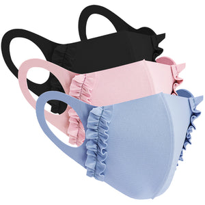 Mask: Ice Cooling Microfibre Ruche Edge Face Masks (3pcs)