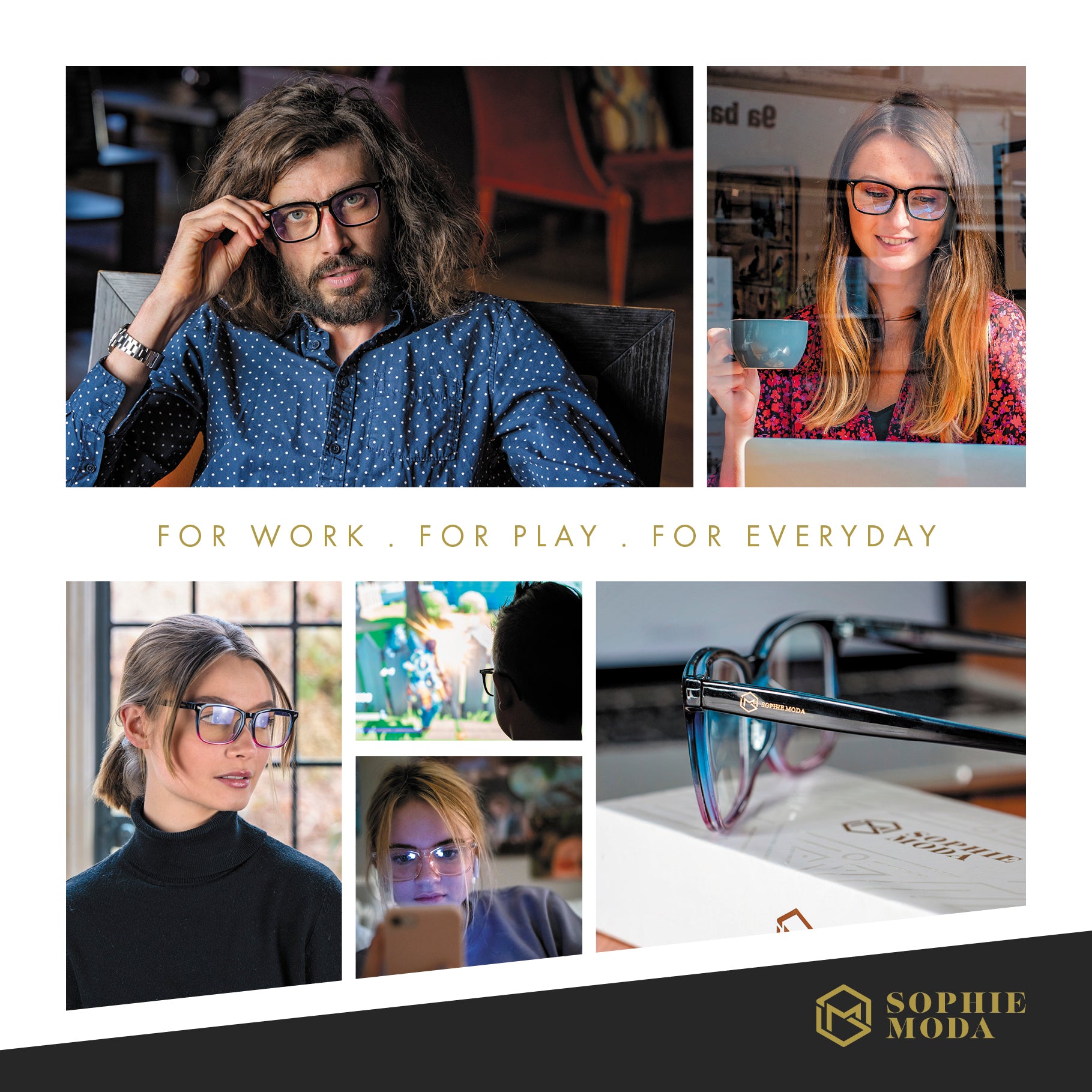 Glasses: Anti-Blue Light Classic Colourful Fashion 2 Pack