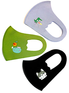Masks: Kids Ice Cooling Microfibre Washable Cartoon Face Mask (3pcs) Assorted